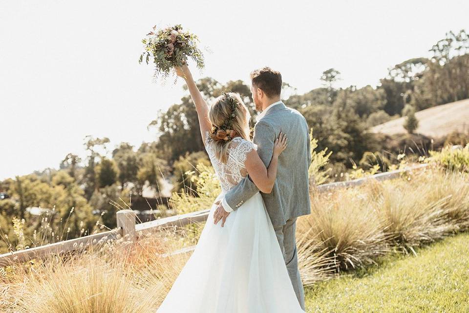 Elopement with flowers