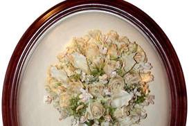 Victorian Oval with freeze-dried wedding bouquet