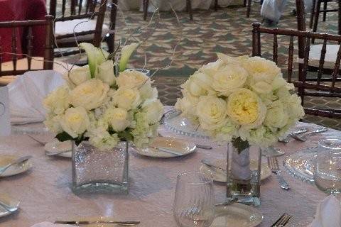 Table Centerpiece and Bridal Bouquet
