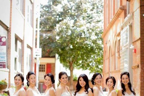 Formal photo of bride and bridesmaids