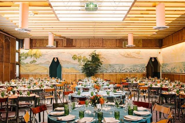 Colorful indoor wedding