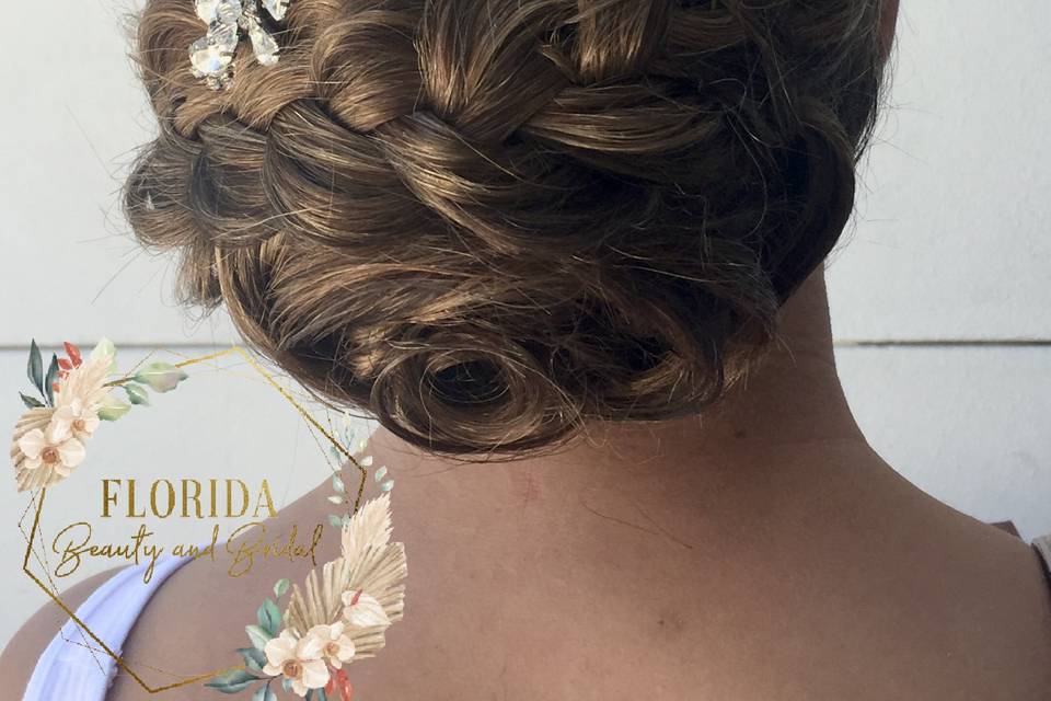 Dutch Braid Wrapped Low Bun