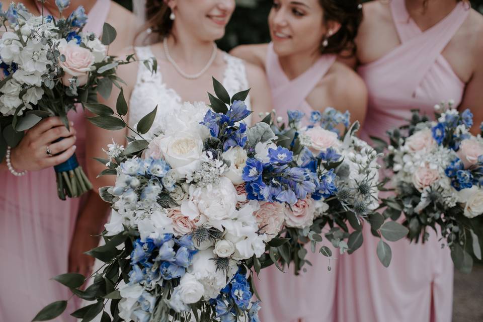 Blush White and Blue Flower