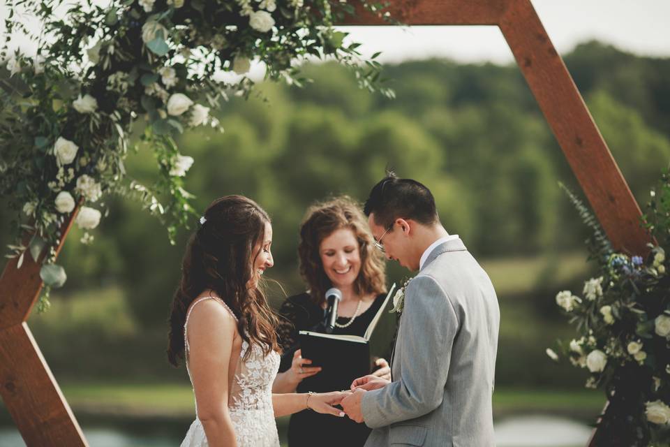 Geometric Floral Arch