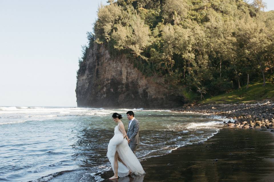 Black sand beaches