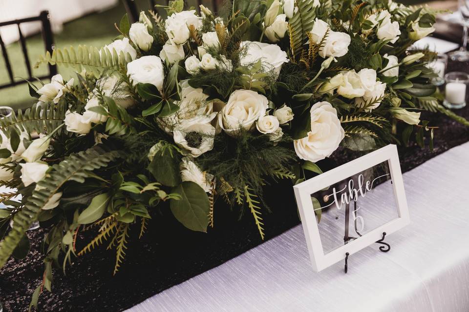 Green & White Wedding Florals