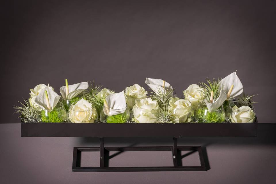 White table arrangement Weddin