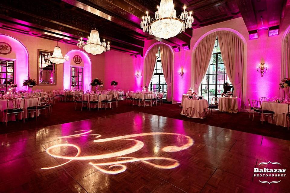 Reception set-up and lighting