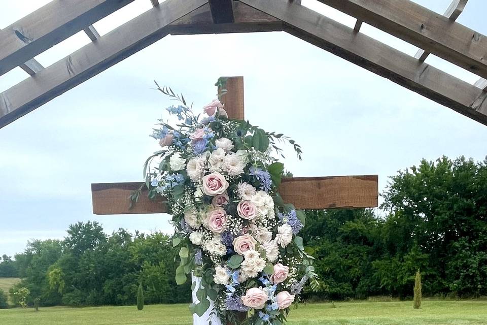 Wedding meadow cross to borrow