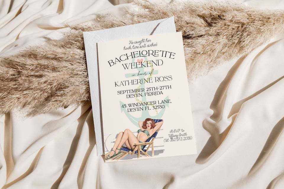 Bachelorett Weekend Invitation