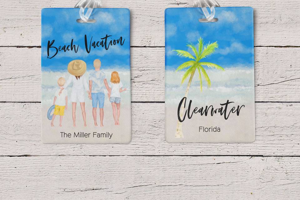 Beach Family Luggage Tags