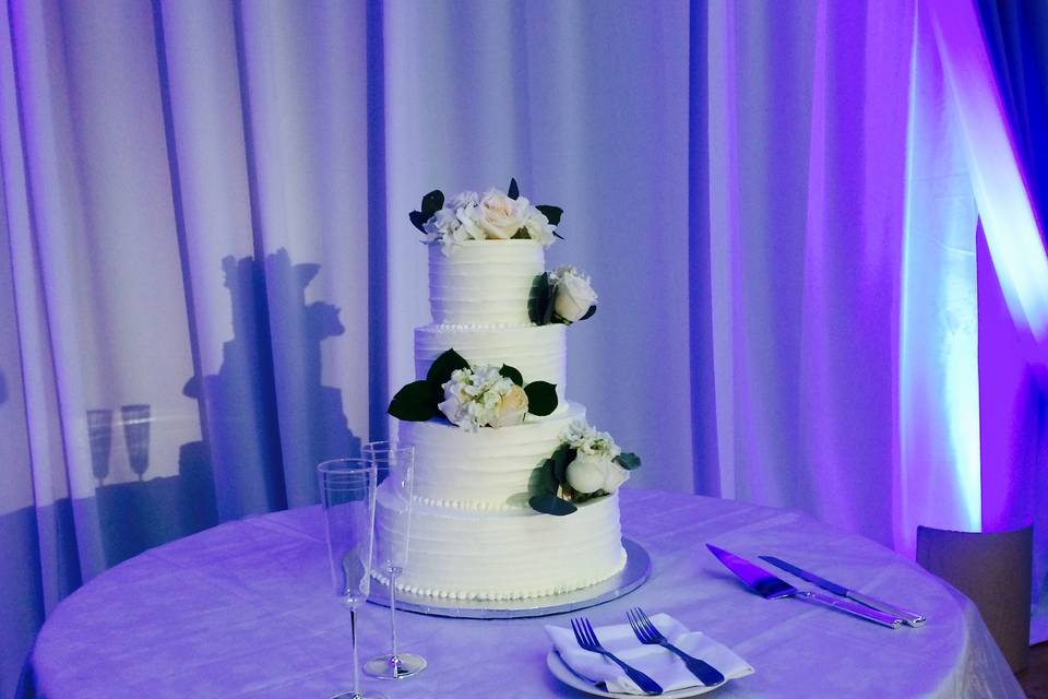 Four-tier wedding cake