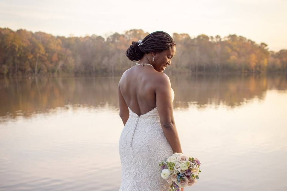 Lakeside bride