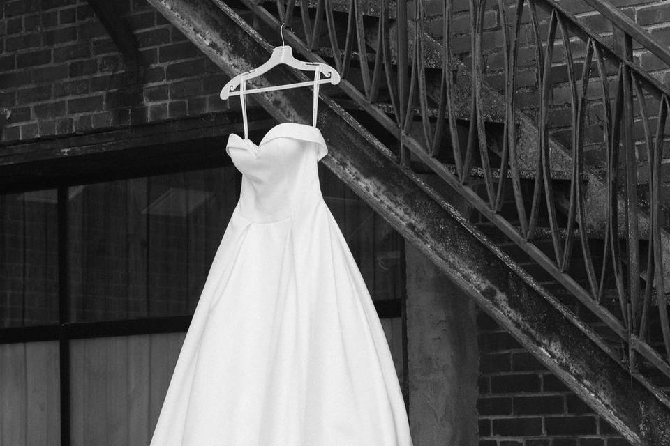 Wedding dress black and white