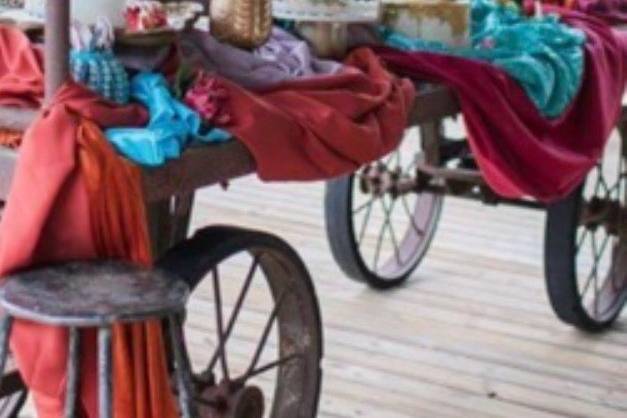 Vintage cart display table