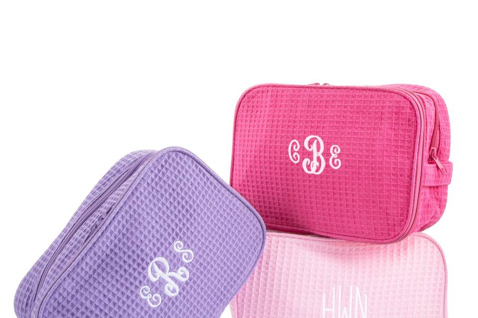Hello gorgeous! Add names or monograms to these makeup bags for your bombshell bridesmaids!