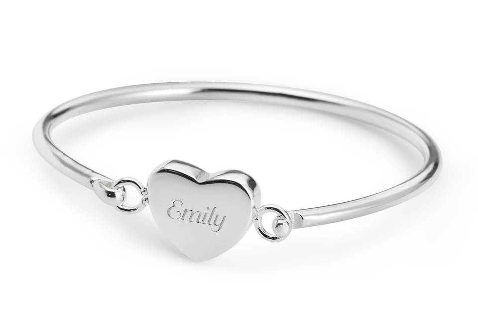 Thank your flower girl with jewelry personalized with a message from you.