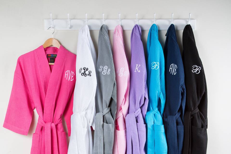 Personalized robes are a great bridesmaid gift, and perfect for getting wedding-day ready.