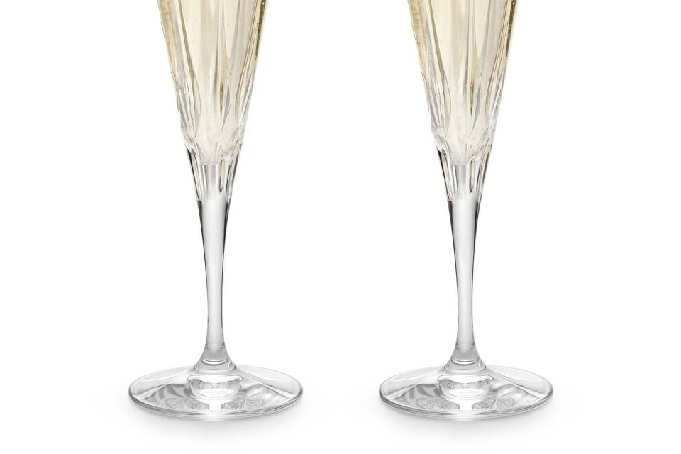 THINGS REMEMBERED Engraved Personalized Athena Wedding Engagement Pavé  Champagne Flute Set (Free Customization)