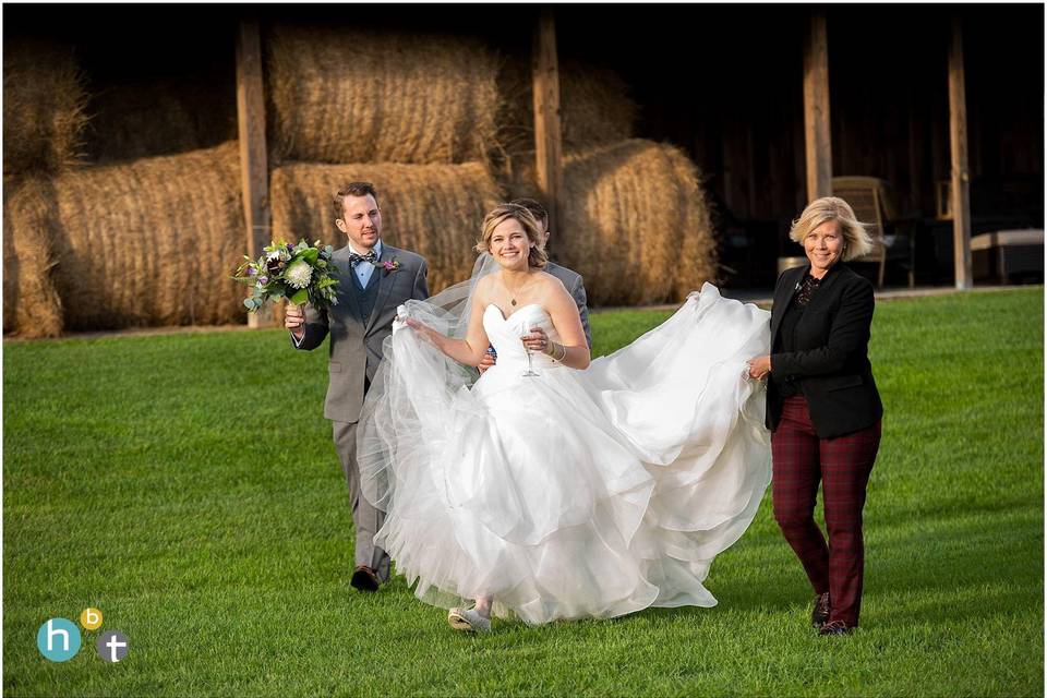 The bride going to the wedding