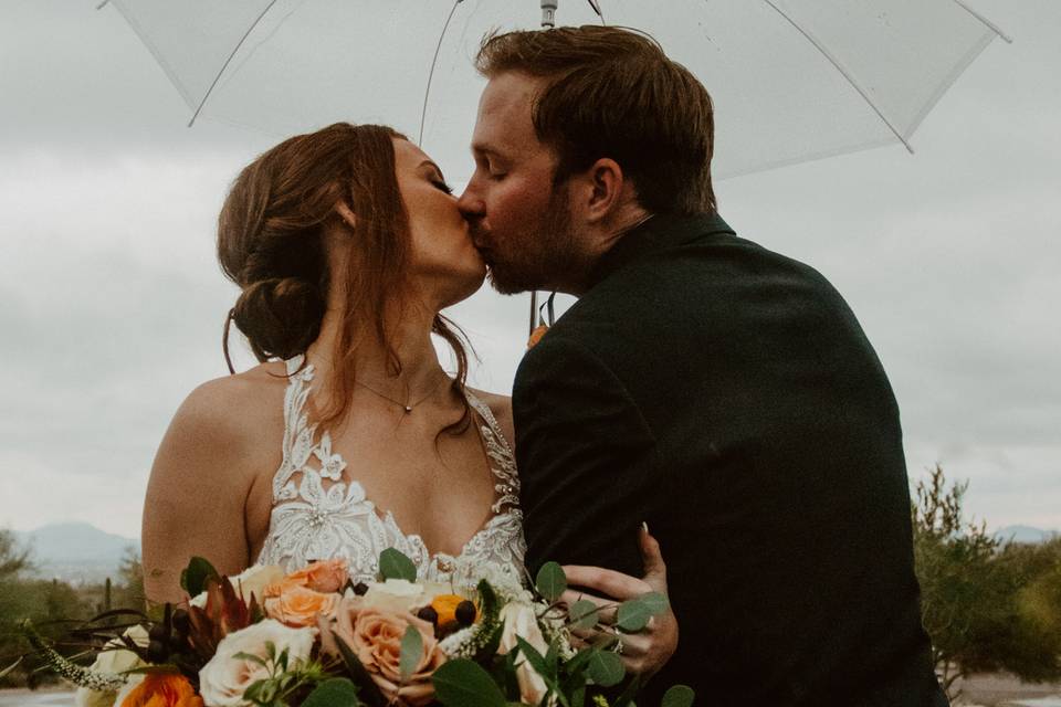 Kissing in the rain