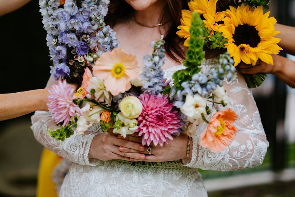 Bride with her florals