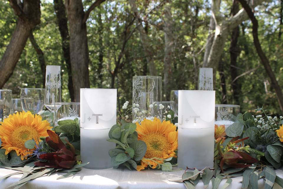 Close up sweetheart table