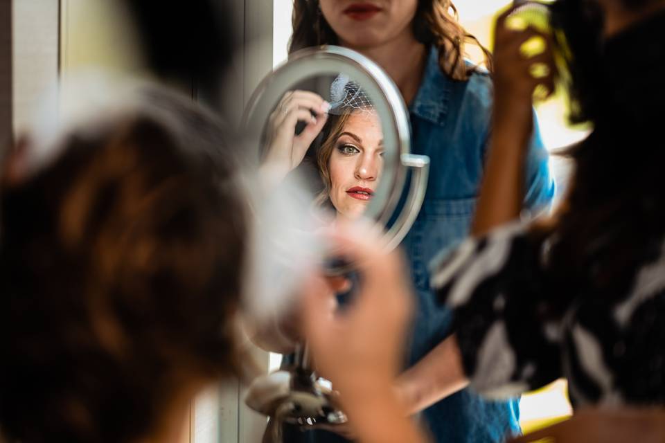 Bride getting ready