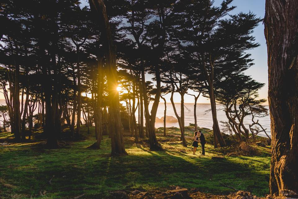 Lands end engagement session