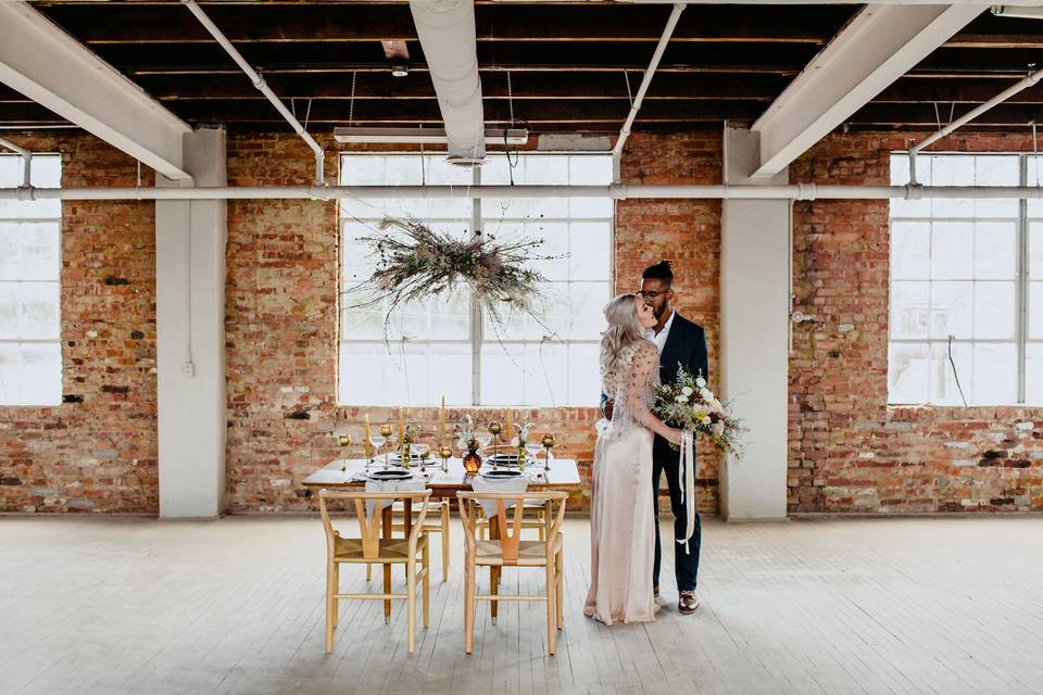 Bride & Groom share kiss