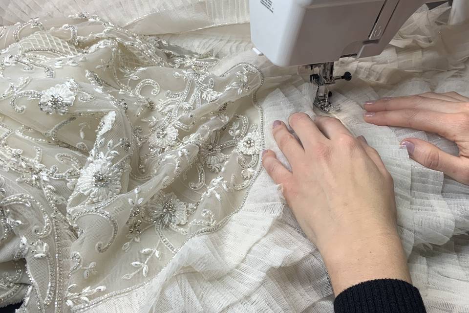Sewing intricate pleats