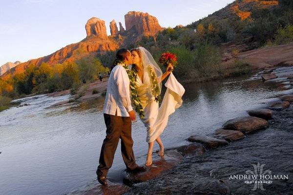 Kissing by the water