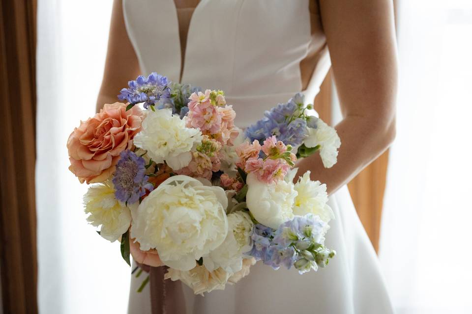 Bride pastel floral bouquet