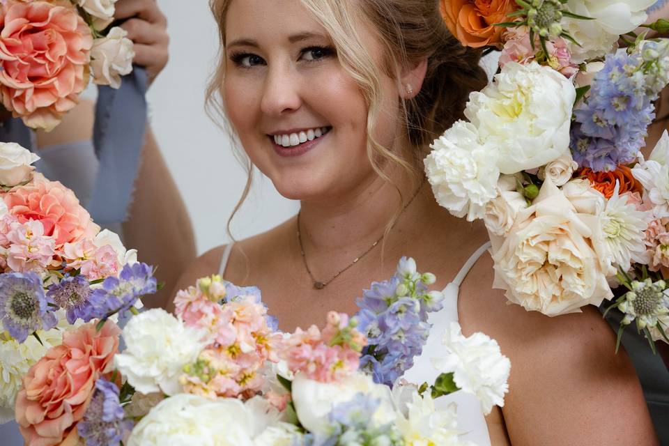 Flower ring around bride