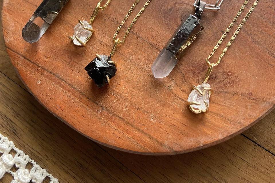 Necklaces with crystals