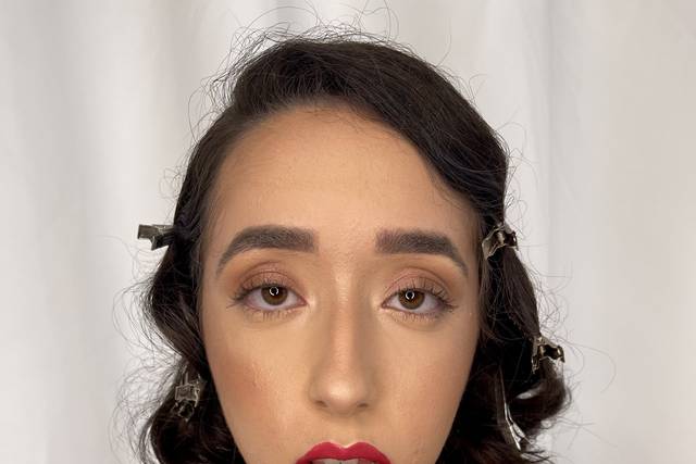 Bronze eye/bold lip and waves