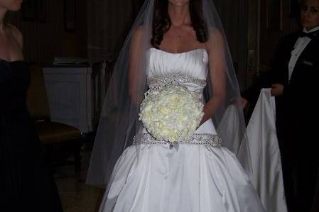 Holding bouquet