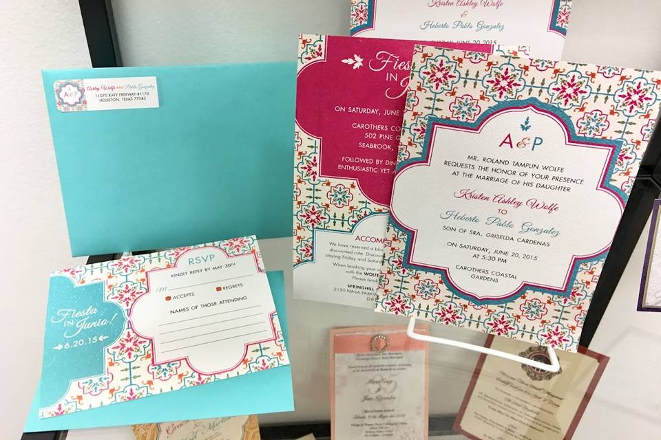 Colorful and unique invite sets