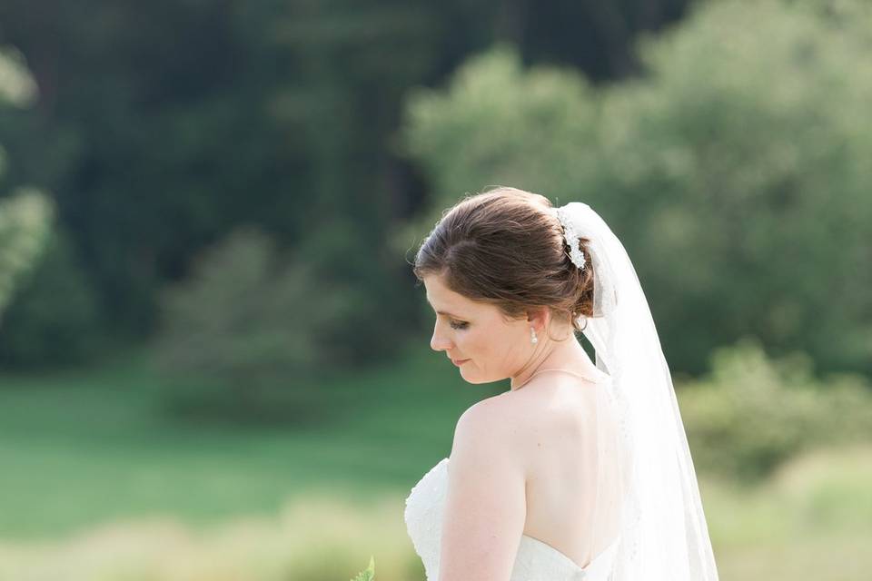 Bride on golf course