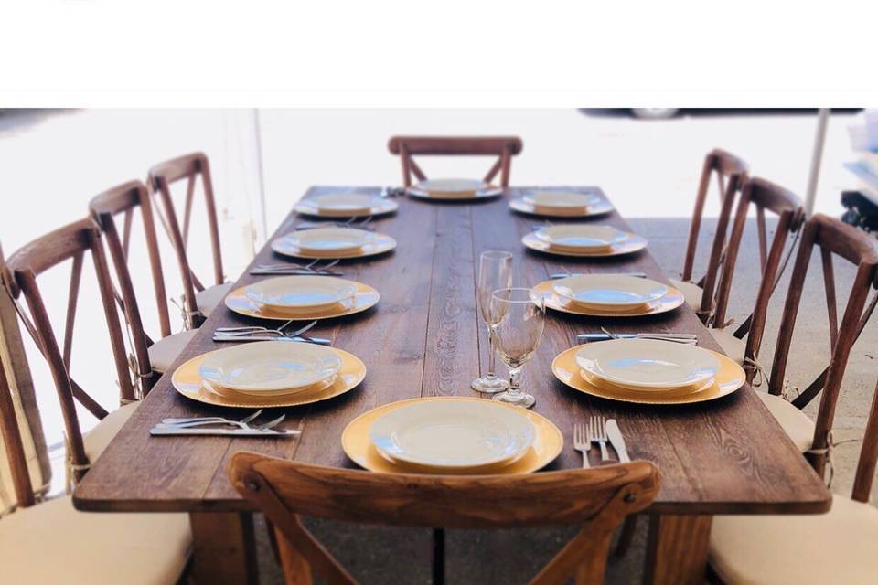 Rustic table and chairs