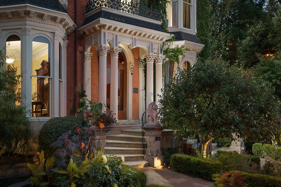 Front porch of The Mansion on Delaware Avenue