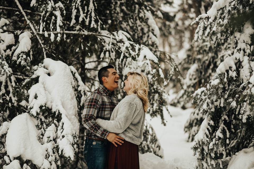 Snowy Engagement Session