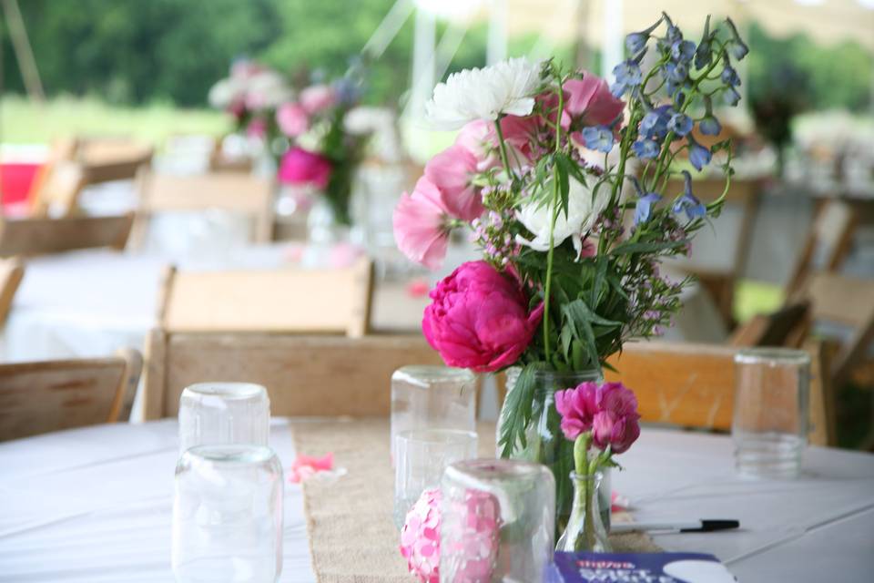 Wildflower centerpieces