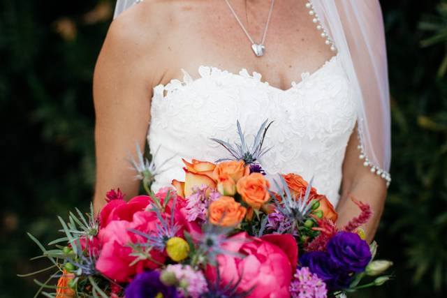 Colorful peony bouquet