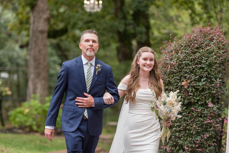 Walking down aisle