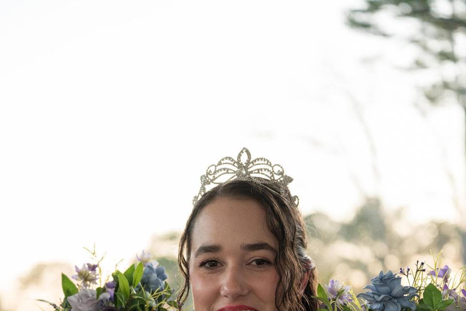Bride with Bouquet Wreath