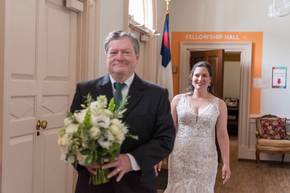 Bride's reveal to dad