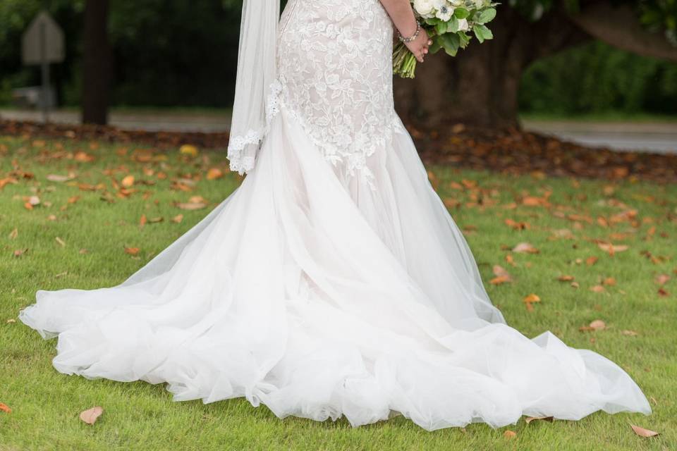 Bride's dress from back