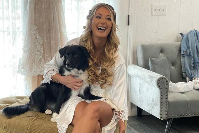 Just a Bride and her dogs