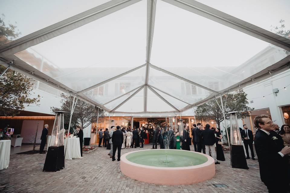Rentable tent at the venue